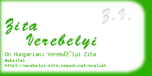 zita verebelyi business card